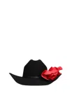Willy Chavarria Flower Hat In Black