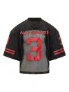 Willy Chavarria Black Mesh Sports Jersey With Number In Black