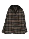 Willy Chavarria Ganadero Oversized Layered Checked Cotton-flannel And Jersey Hooded Overshirt In Green