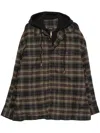 Willy Chavarria Ganadero Oversized Layered Checked Cotton-flannel And Jersey Hooded Overshirt In Green