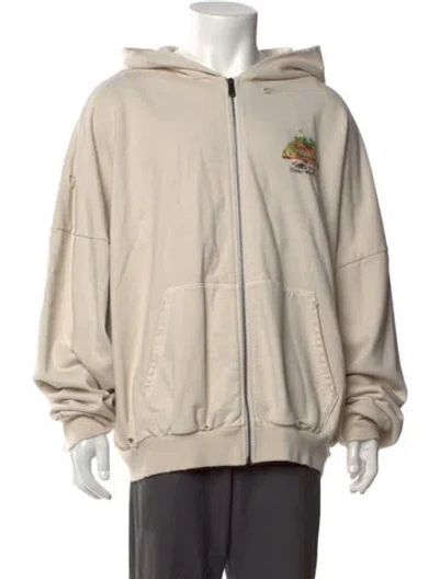 Pre-owned Willy Chavarria Graphic Print Crew Neck Hoodie In Neutral
