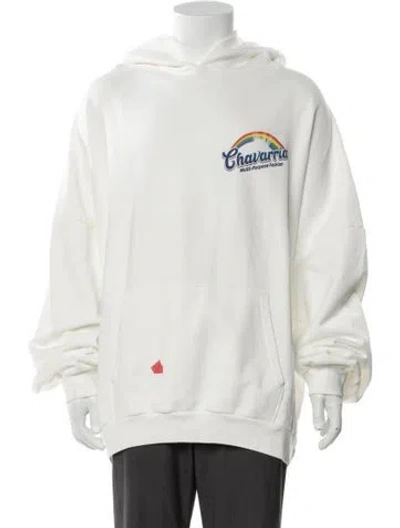 Pre-owned Willy Chavarria Graphic Print Crew Neck Hoodie W/ Tags In White