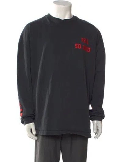 Pre-owned Willy Chavarria Graphic Print Crew Neck Sweatshirt In Gray