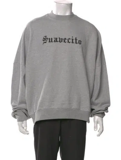 Pre-owned Willy Chavarria Graphic Print Crew Neck Sweatshirt W/ Tags In Gray