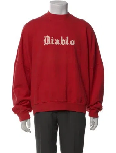 Pre-owned Willy Chavarria Graphic Print Crew Neck Sweatshirt W/ Tags In Red