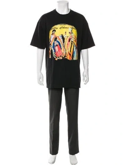 Pre-owned Willy Chavarria Graphic Print Crew Neck T-shirt In Black