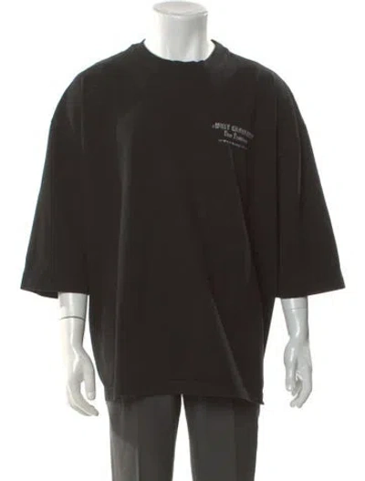 Pre-owned Willy Chavarria Graphic Print Crew Neck T-shirt In Black