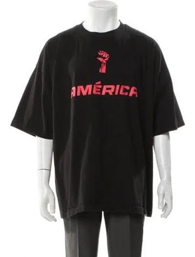 Pre-owned Willy Chavarria Graphic Print Crew Neck T-shirt In Black