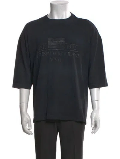 Pre-owned Willy Chavarria Graphic Print Crew Neck T-shirt In Black