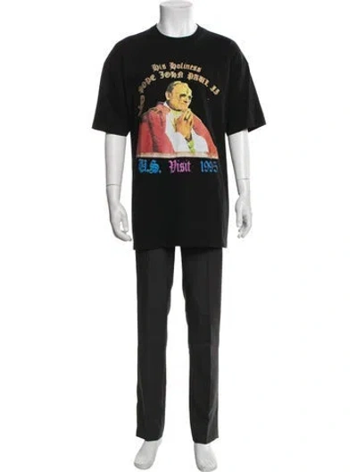 Pre-owned Willy Chavarria Graphic Print Crew Neck T-shirt In Black
