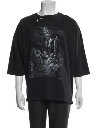 Pre-owned Willy Chavarria Graphic Print Crew Neck T-shirt In Blue
