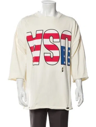 Pre-owned Willy Chavarria Graphic Print Crew Neck T-shirt In Neutral