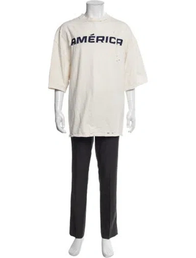 Pre-owned Willy Chavarria Graphic Print Crew Neck T-shirt In Neutral
