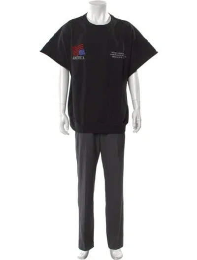 Pre-owned Willy Chavarria Graphic Print Crew Neck T-shirt W/ Tags In Black