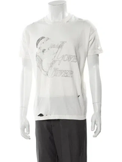 Pre-owned Willy Chavarria Graphic Print Crew Neck T-shirt In White
