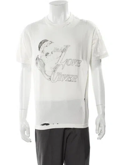 Pre-owned Willy Chavarria Graphic Print Crew Neck T-shirt In White