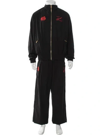 Pre-owned Willy Chavarria Graphic Print Lounge Set In Black