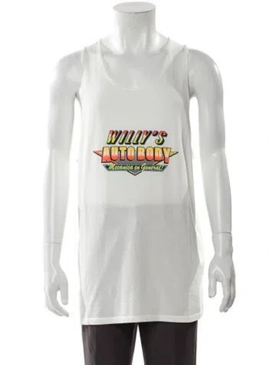 Pre-owned Willy Chavarria Graphic Print Scoop Neck T-shirt W/ Tags In White