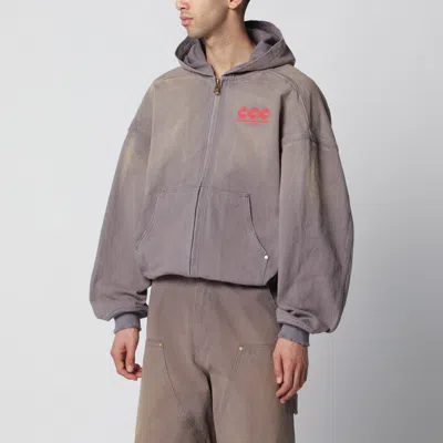 Willy Chavarria Graphite Zipup Jacket With Vintage Effect In Multi