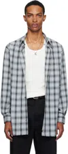 Willy Chavarria Gray Point Collar Dress Shirt