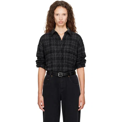 Willy Chavarria Gray Quilted Overshirt Jacket In Black