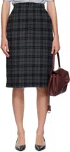 Willy Chavarria Gray Zipped Midi Skirt In Gray