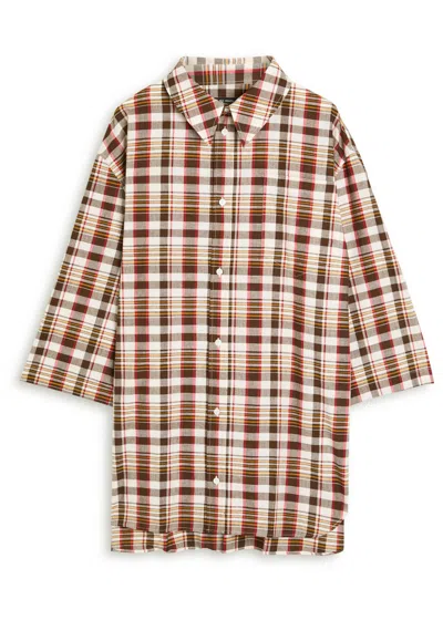 Willy Chavarria Hacienda Checked Cotton Shirt In Brown