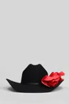 Willy Chavarria Flower Hat In Black