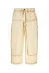 Willy Chavarria Ivory Cotton Wide-leg Workwear Toluca Pant In White