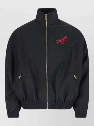Willy Chavarria Jacket Elasticated Cuffs Hem Side Pockets In Black