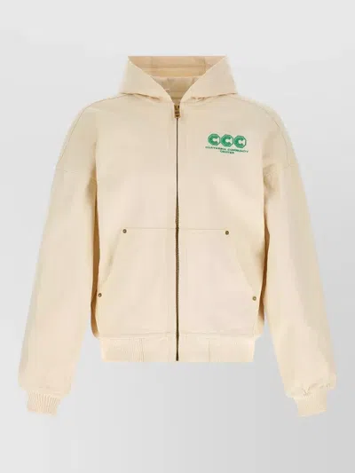 Willy Chavarria Juggernaut Workwear Hooded Jacket Front Pockets In Brown