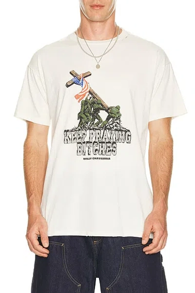 Willy Chavarria Keep Praying Bitches Easy Tee In Masa