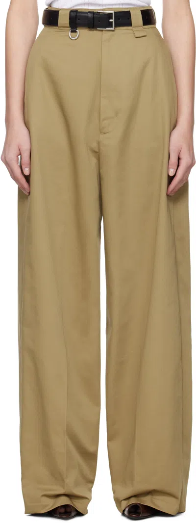 Willy Chavarria Khaki Cholo Chino Trousers In Nude