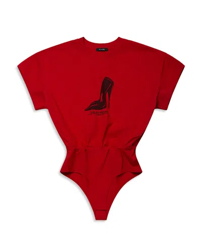 Willy Chavarria Knit Bodysuit In Red