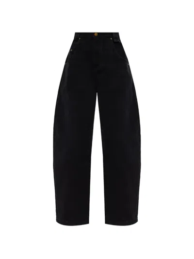 Willy Chavarria Label Denim Trousers In Black