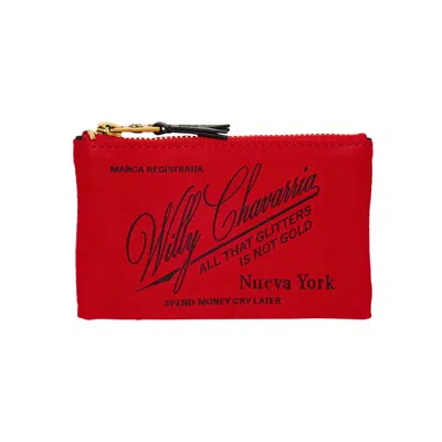 Pre-owned Willy Chavarria Label Wallet 'red Hot' | Men's Size Onesize