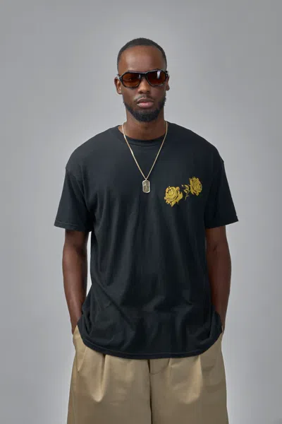 Willy Chavarria Black T-shirt With Rose Gold Print