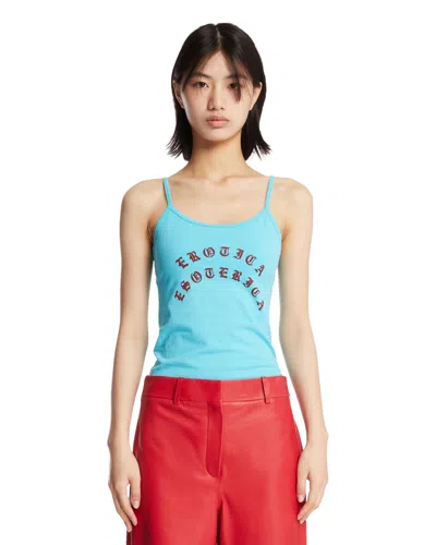 Willy Chavarria Light Blue Exotica Esoterica Cholita Top