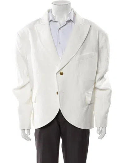 Pre-owned Willy Chavarria Linen Blazer In White