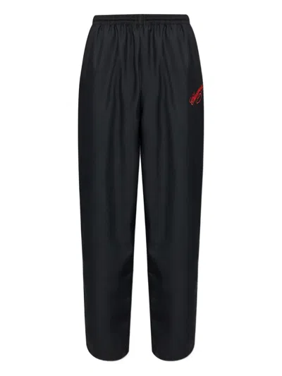 Willy Chavarria Logo-embroidered Pants In Black