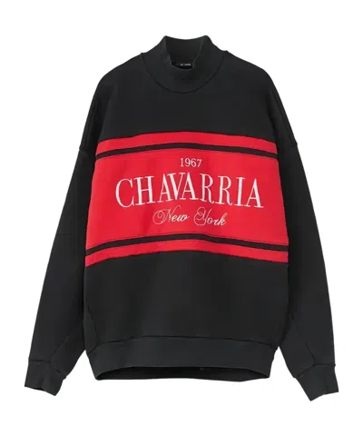 Willy Chavarria Chavarria Stripe Gilroy Sweatshirt In Black