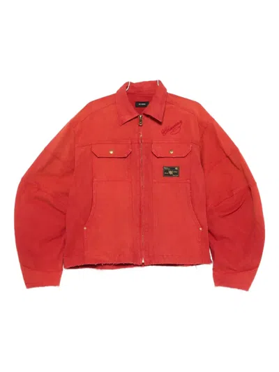 Willy Chavarria Logo-patch Bomber Jacket In Red