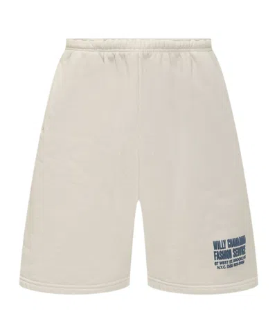 Willy Chavarria Logo Sweat Shorts In White