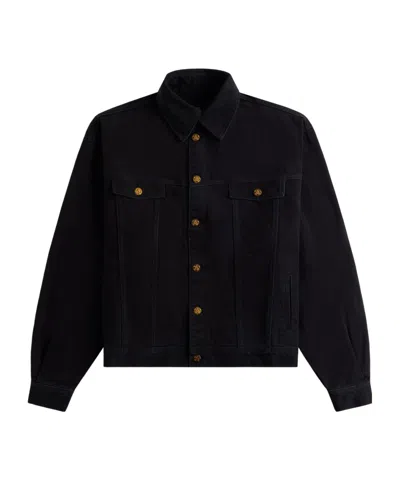Willy Chavarria Logo-buttoned Denim Jacket In Black