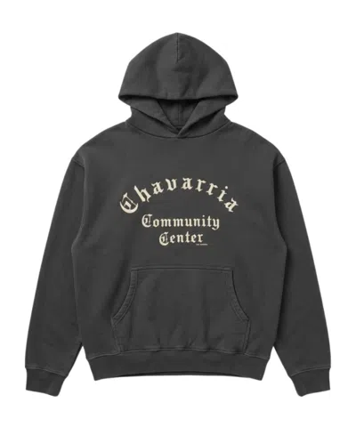 Willy Chavarria Chavarria Community Center Shrunken Hoodie In Black