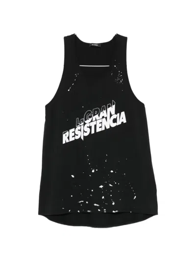 Willy Chavarria Logo-print Paint-splatter Vest In Black