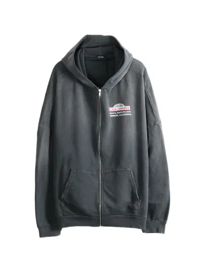 Willy Chavarria Logo-print Zip-up Hoodie In Gray