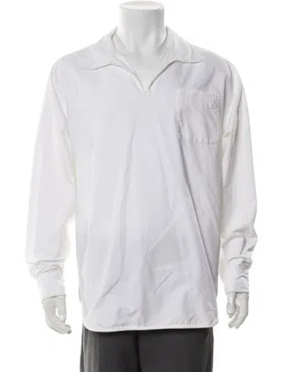Pre-owned Willy Chavarria Long Sleeve Dress Shirt In White
