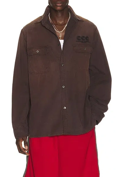 Willy Chavarria Long Sleeve Workwear Corcoran Overshirt In Animal Print