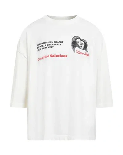 Willy Chavarria Man T-shirt White Size Xl Cotton In Metallic